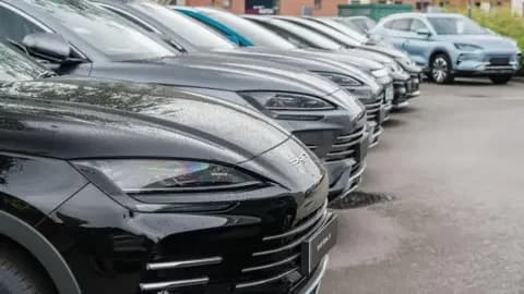 Getty Images A row of black Byd cars