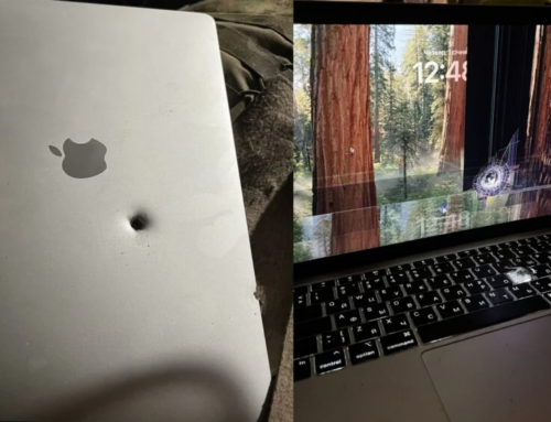 Apple MacBook Air လက်နက်ကြီးကျည်စ ထိမှန်ခဲ့ပေမယ့် ဆက်လက်အလုပ်လုပ်နေ