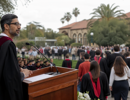 Google CEO Sundar Pichai မိန့်ခွန်းပြောစဉ် စတန်းဖို့ဒ်ဘွဲ့ရကျောင်းသား အများအပြား အခမ်းအနားကနေ ထွက်ခွာပြီး ဆန္ဒပြ
